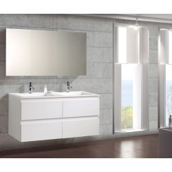Ensemble de salle de bain Valentina blanc brillant 120 cm THYS
