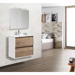 Ensemble de salle de bain Melanie chêne et blanc 60 cm THYS