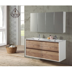 Ensemble de salle de bain Melanie chêne et blanc 120 cm THYS