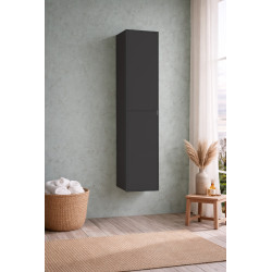 Colonne de salle de bain Melanie 2 portes noire 35 cm THYS