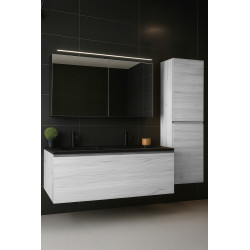 Colonne de salle de bain Trendline 2 portes chêne gris 40 cm THYS