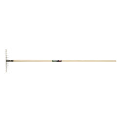 Râteau de jardin à 12 dents en acier avec manche en bois 160 cm POLET