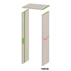 Ebrasement Champagne 20 cm pour porte coupe-feu 30 min S61 Laminado 201,5 cm 1 point THYS