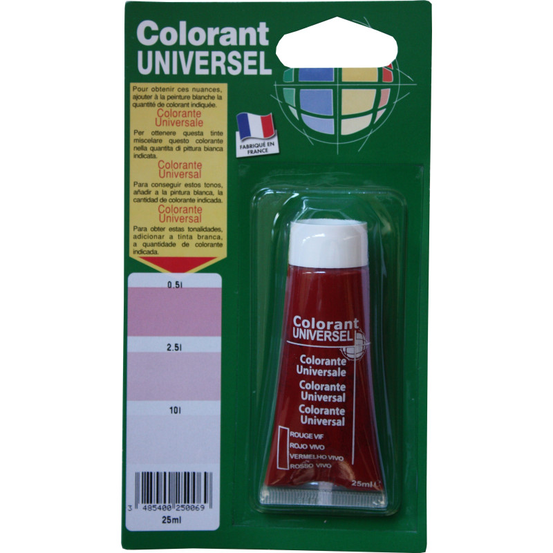 Colorant universel pour peinture Rouge Vif 0,025 L RICHARD