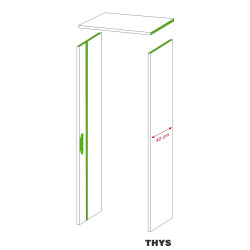 Option d'ébrasement 40 cm pour porte coupe feu 30 min S63 Laminado 211,5 cm 1 point platina blanc THYS