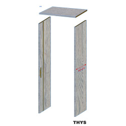 Ebrasement 40 cm pour porte coupe-feu 30 min S63 Laminado 231,5 cm 1 point Chêne gris THYS