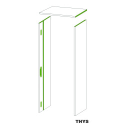 Option d'ébrasement 40 cm pour porte coupe feu 30 min S63 Laminado 201,5 cm 3 points platina blanc THYS