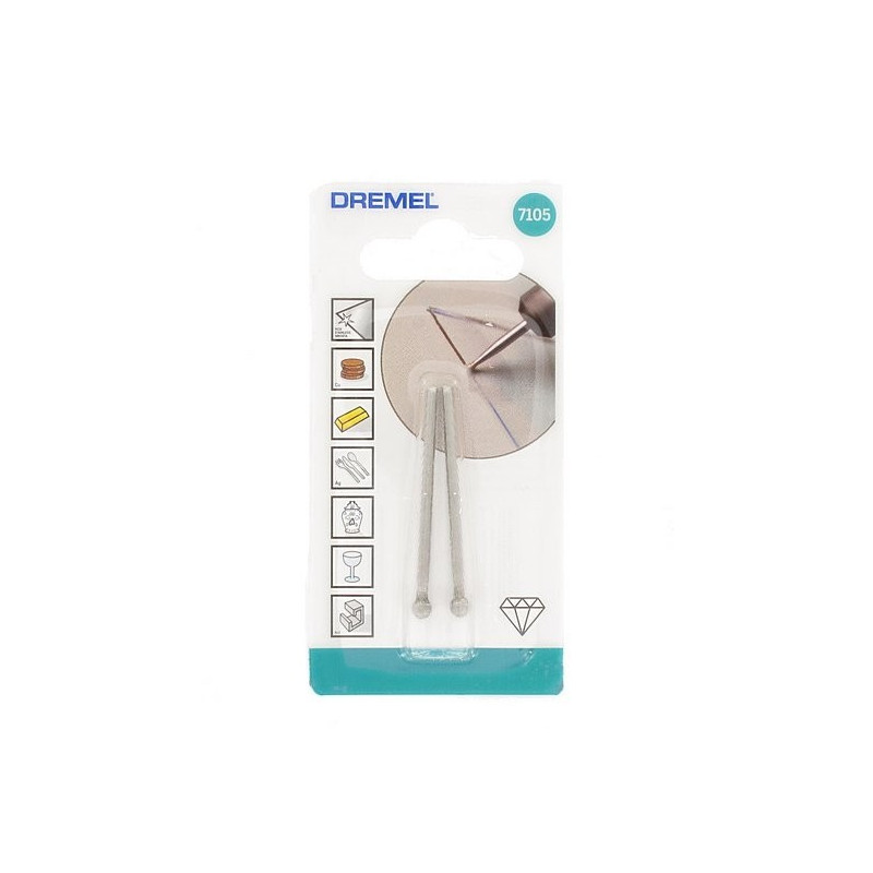 Pointe diamant DREMEL Ø 4,4 mm – 2 pièces | DREMEL
 Pointe diamant DREMEL Ø 4,4 mm – 2 pièces | DREMEL