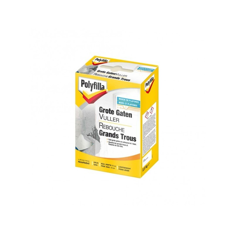 Reboucheur grand trou gris 2,5 kg POLYFILLA