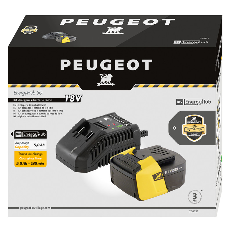 Batterie EnergyHub 18V 5Ah Peugeot – Puissance durable | PEUGEOT