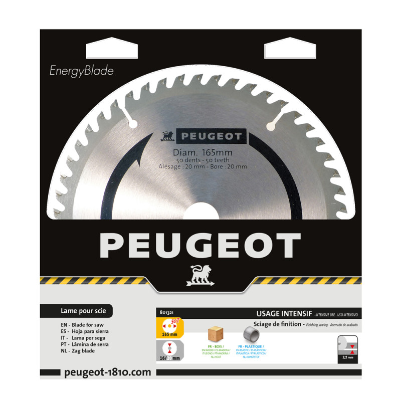 Lame Scie Carbure 50 Dents 165mm Peugeot – Coupe Précise | PEUGEOT