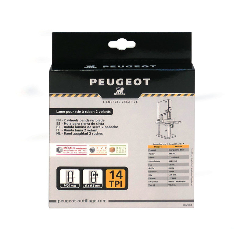 Lame de scie à ruban 1400x6mm 14 TPI – Coupe Précise | PEUGEOT

