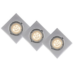Spot à encastrer LED Focus gris dimmable 8 x 8 cm GU10 3 x 5 W LUCIDE