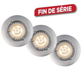 Spot à encastrer LED Focus gris dimmable Ø 8,1 cm GU10 5 W 3 pièces LUCIDE