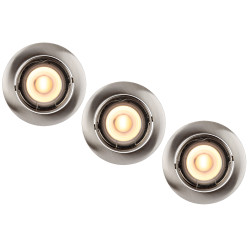 Spot à encastrer LED Focus inox dimmable Ø 8,1 cm GU10 3 x 5 W LUCIDE
