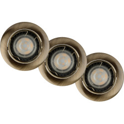 Spot à encastrer LED Focus bronze dimmable Ø 8,1 cm GU10 3 x 5 W LUCIDE