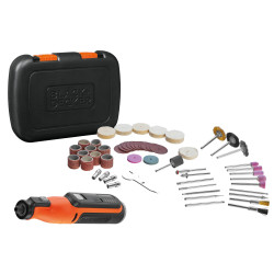 Outil multi-fonctions sur batterie BCRT8IK-XJ 7,2 V 1,5 Ah avec 52 accessoires BLACK+DECKER