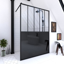 Paroi de douche fixe Black Indus 140 x 195 cm AURLANE