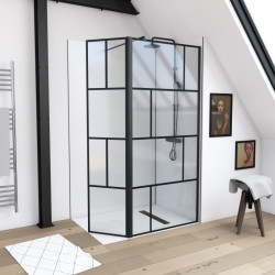 Paroi de douche fixe avec pivot Bricks 90/40 x 195 cm AURLANE