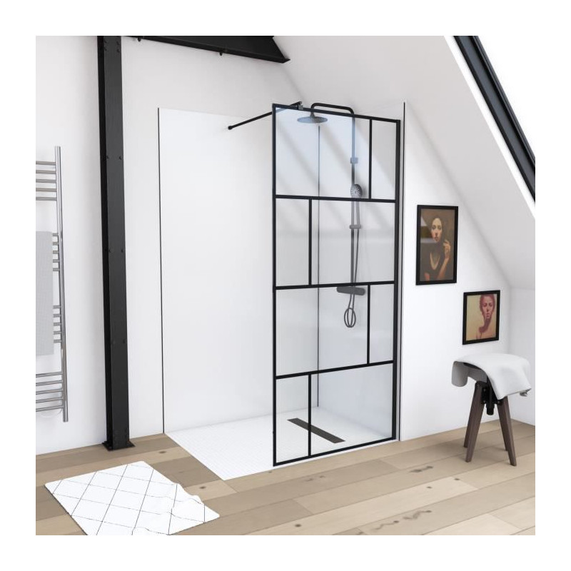 Paroi de douche fixe Bricks 100 x 195 cm AURLANE