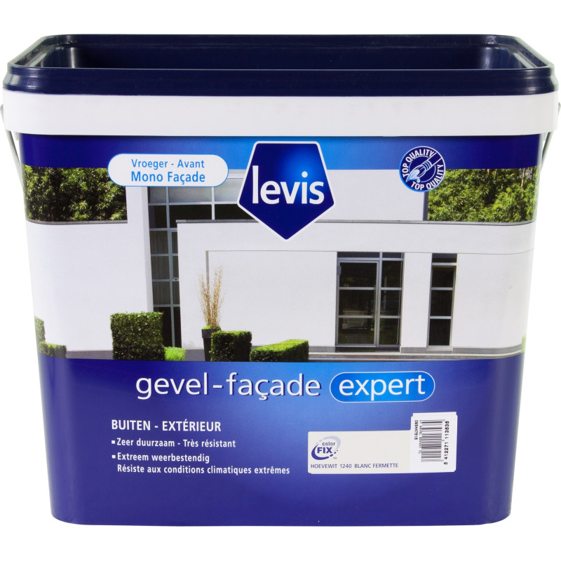 Peinture pour mur extérieur Blanc Fermette satinée 5 L LEVIS