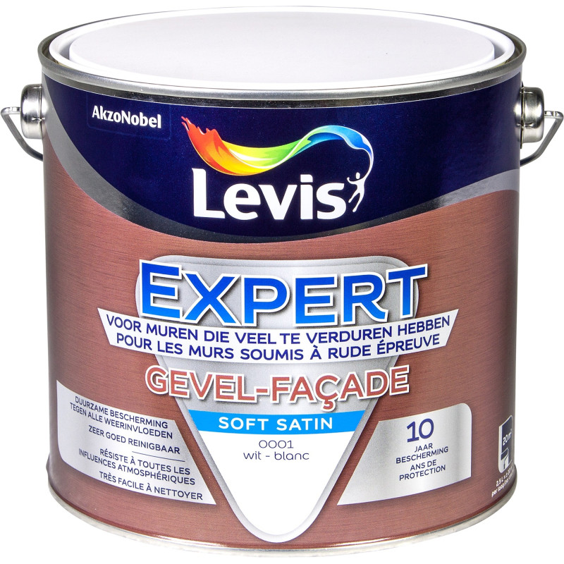 Peinture Expert pour façade blanche satinée 2,5 L LEVIS