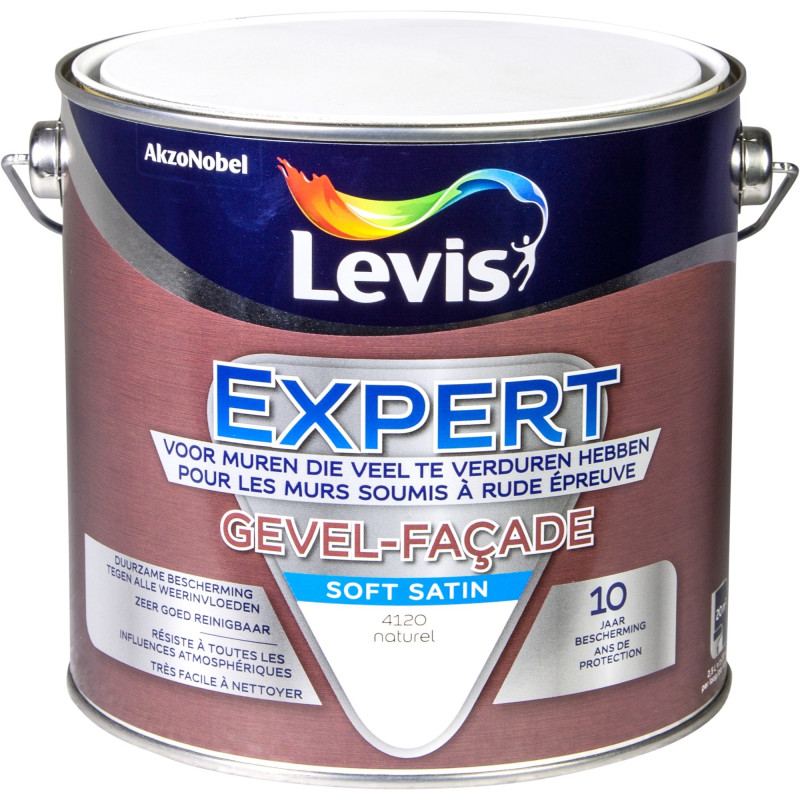 Peinture Expert pour façade Naturel satinée 2,5 L LEVIS