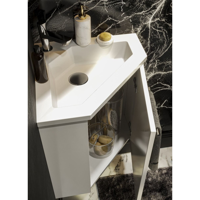 Meuble lave-mains Corner blanc brillant ALLIBERT Meuble lave-mains Corner blanc brillant ALLIBERT