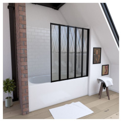 Paroi de bain à 5 volets 143 x 125 cm AURLANE Paroi de bain à 5 volets 143 x 125 cm AURLANE