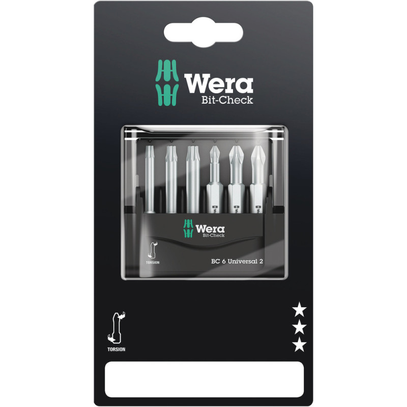 Set d'embouts de vissage Universal 2 6 pièces WERA