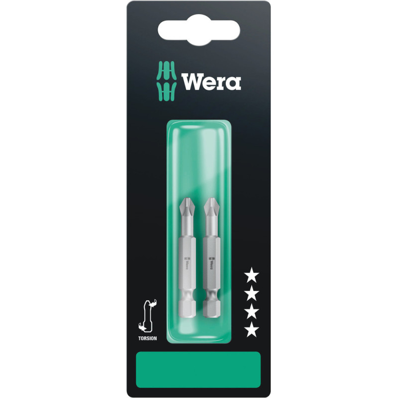 Embout de vissage Torsion Phillips 2 x 50 mm 2 pièces WERA