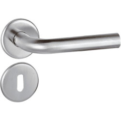 Poignée de porte en inox avec rosace et entrée | LINEA BERTOMANI