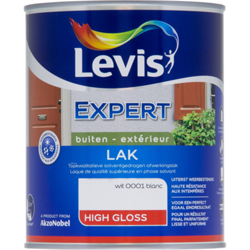 Laque Expert pour bois extérieur blanche brillante 0,25 L LEVIS