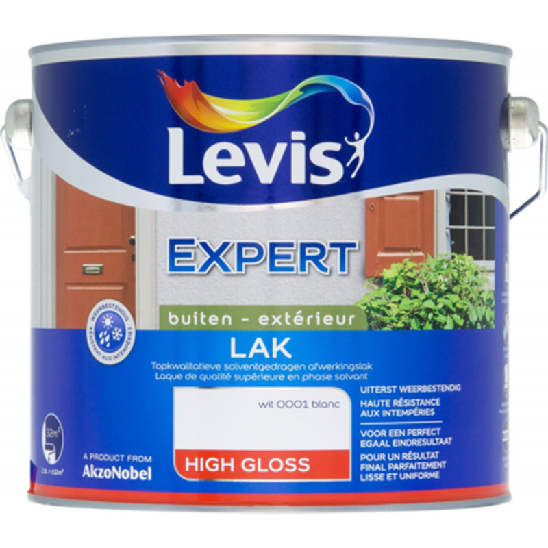 Laque Expert pour bois extérieur blanche brillante 0,25 L LEVIS