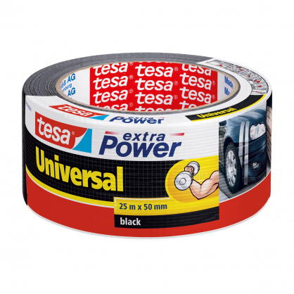 Ruban adhésif Extra Power Universal noir 25 m x 50 mm TESA