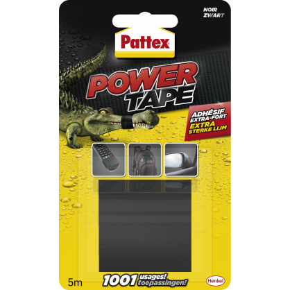 Adhésif de réparation Power Tape noir 5 m x 50 mm PATTEX