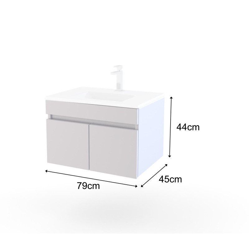 Meuble sous-plan Ready avec portes blanc 80 x 45 x 44 cm AURLANE