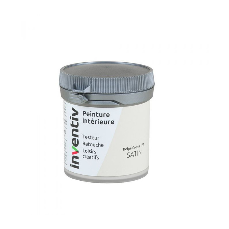 Testeur peinture pour mur boiserie radiateur Beige Crème n°7 satiné 0,08 L INVENTIV