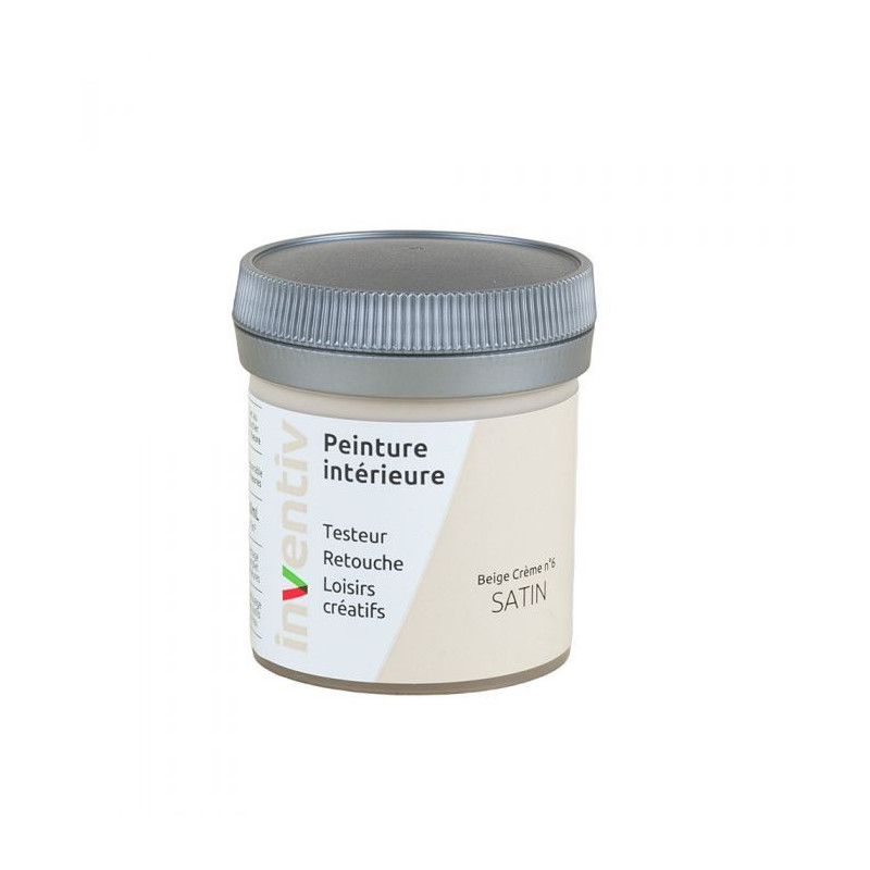 Testeur peinture pour mur boiserie radiateur Beige Crème n°6 satiné 0,08 L INVENTIV