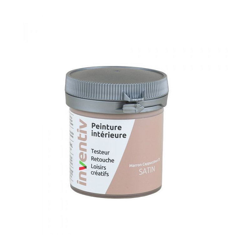 Testeur peinture pour mur boiserie radiateur Marron Cappucino n°5 satiné 0,08 L INVENTIV