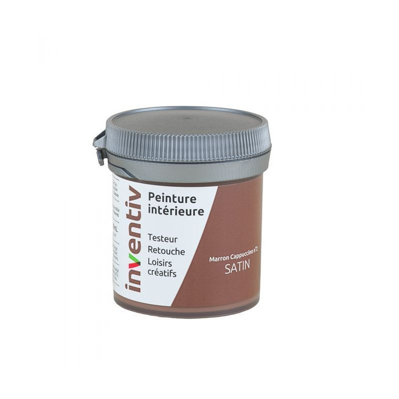 Testeur peinture pour mur boiserie radiateur Marron Cappucino n°2 satiné 0,08 L INVENTIV