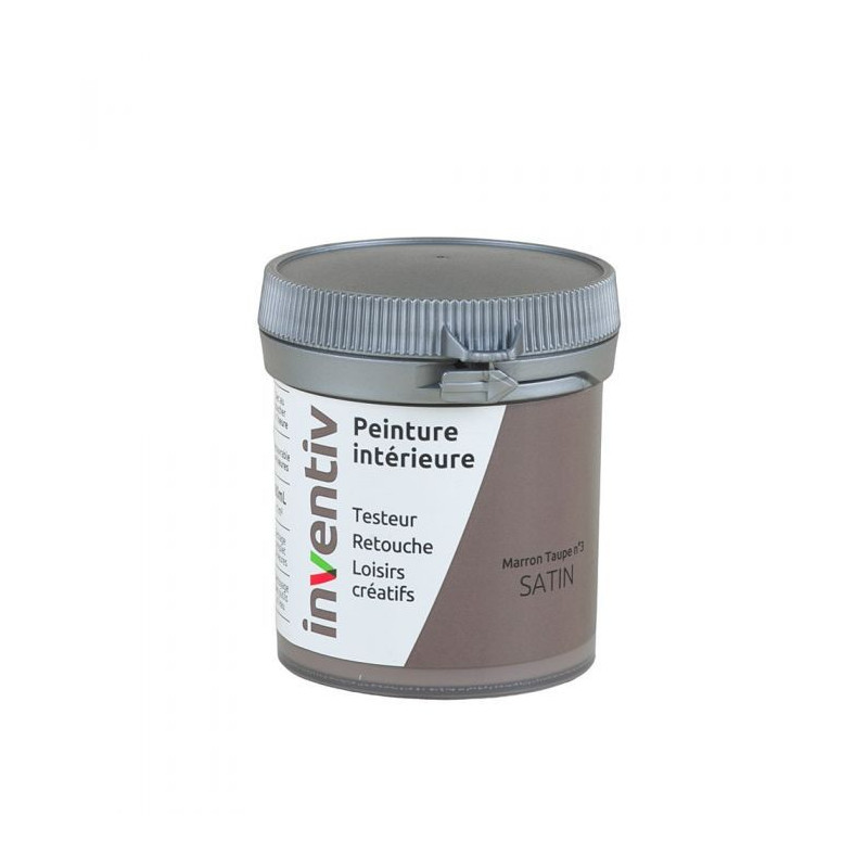 Testeur peinture pour mur boiserie radiateur Marron Taupe n°3 satiné 0,08 L INVENTIV