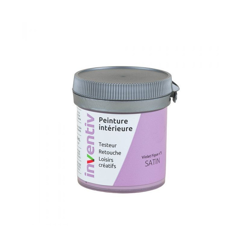 Testeur peinture pour mur boiserie radiateur Violette Figue n°5 satiné 0,08 L INVENTIV