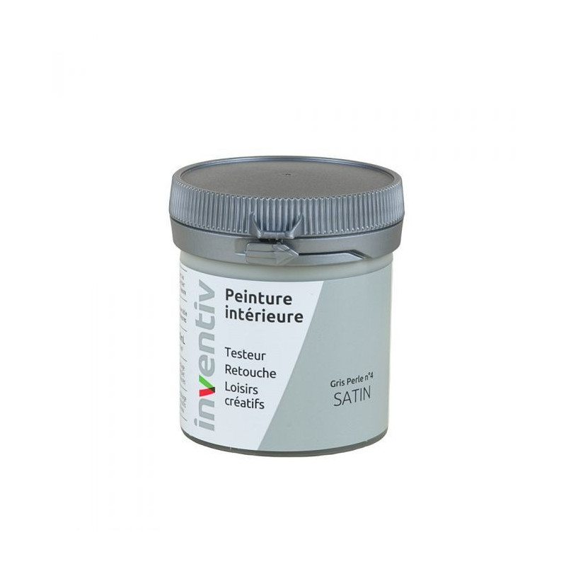 Testeur peinture pour mur boiserie radiateur Gris Perle n°4 satiné 0,08 L INVENTIV