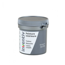 Testeur peinture pour mur boiserie radiateur Gris Perle n°1 satiné 0,08 L INVENTIV