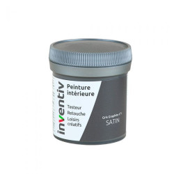 Testeur peinture pour mur boiserie radiateur Gris Graphite n°1 satiné 0,08 L INVENTIV