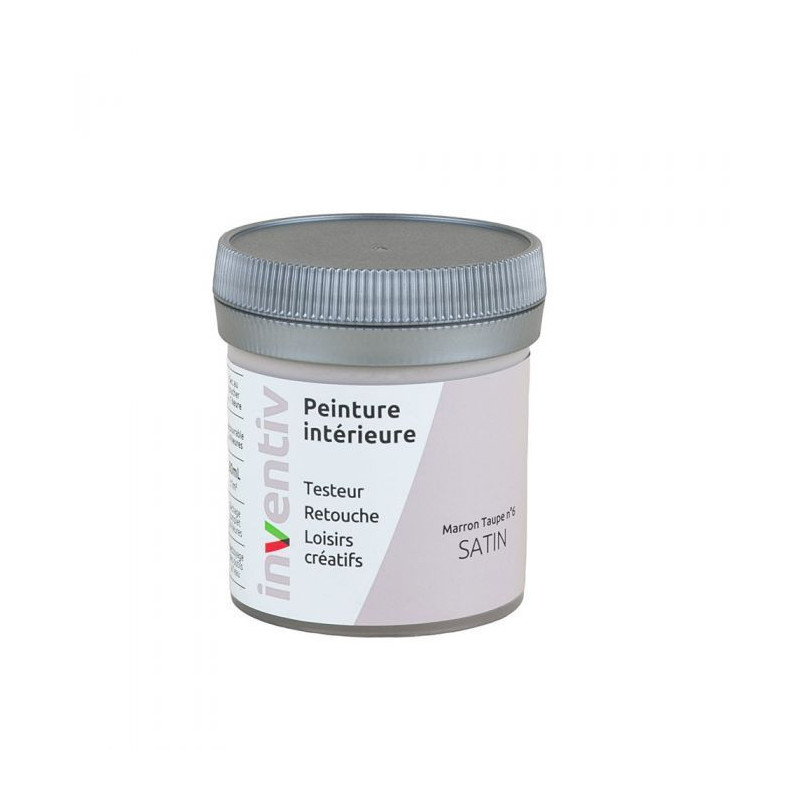 Testeur peinture pour mur boiserie radiateur Marron Taupe n°6 satiné 0,08 L INVENTIV