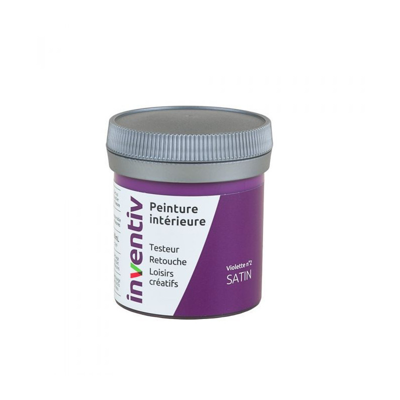 Testeur peinture pour mur boiserie radiateur Violette n°2 satiné 0,08 L INVENTIV