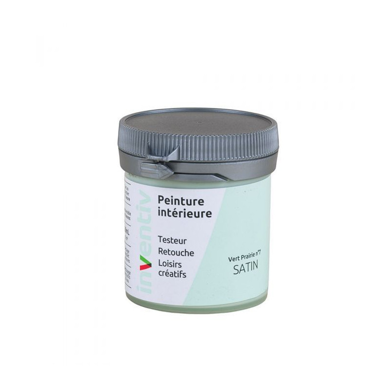 Testeur peinture pour mur boiserie radiateur Vert Prairie satiné 0,08 L INVENTIV