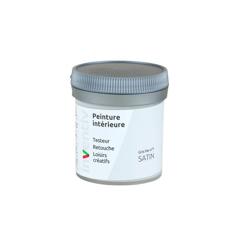 Testeur peinture pour mur boiserie radiateur Gris Fer n°7 satiné 0,08 L INVENTIV